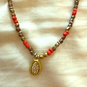3 for $20: Gold, bronze & orange necklace